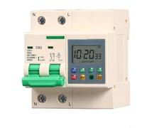 63A - Timer digitale per conto alla rovescia con interruttore, 2 poli per pompe dell'acqua, protezione da sovraccarico e cortocircuito, 220 V, intervallo di regolazione 2-99 ore, montaggio su guida
