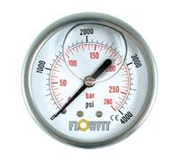 63mm Glicerina Riempito Hyd Manometro 0-400 Psi (28 BAR) 1/4 " Bsp Rear Voce