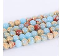 63pcs 6mm Naturale Cielo Blu Diaspro Gemma Liscia Perline Rotonde Distanziatore di Pietra Sciolta Perline per la Creazione di Gioielli 38,1 cm 1 Filo