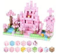64/100/128/160 pezzi Piastrelle magnetiche da costruzione - Castello rosa da favola, set di blocchi magnetici da costruzione del Castello Fantasy, giocattoli educativi STEM, piastrelle magnetiche crea