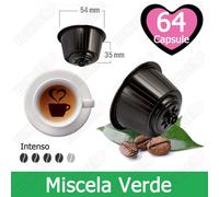64 Capsule Cialde Caffe Compatibili NESCAFE DOLCE GUSTO Miscela Verde
