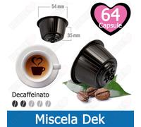 64 Capsule Cialde Caffe Decaffeinato Compatibili NESCAFE DOLCE GUSTO Miscela Dek