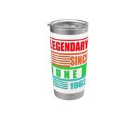 64° compleanno leggendario dal giugno 1962 frase di compleanno Bicchiere termico in acciaio inox doppia parete