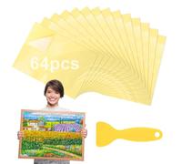 64 Fogli Colla per Puzzle Bifacciale Colla Puzzle Adatto per 8 x 1000 Pezzi Puzzles con Vanga per Foto e Cartoline(25 × 18 cm)