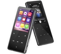64 GB Lettore MP3 Bluetooth 5.3, mp3 e mp4 Lettore mp3 portatile altoparlante integrato, Schermo da 2,4 pollici Lettore MP3 bambini con radio FM, registratore, contapassi, e-book e auricolari inclusi