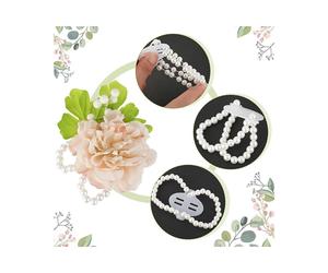 64 Pezzi di Perle Elastiche da Polso Cinturini per Corpetto Accessori da Polso da Sposa DIY Fiori Artificiali Decorazioni per La Festa nel Spiaggia di