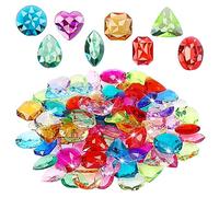 64 Pezzi Pietre Preziose Acriliche Colorate Diamanti Finti Gioielli in Cristallo Fiori Tesori dei Pirati Colorati della Tavola delle Feste Acquario Caccia al Tesoro per Feste Pirati Compleanno
