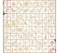 64 Pezzi Stencil per Pittura, Stencil Riutilizzabili per Pittura a Tema Floreale, Motivi di Fiori, Farfalle E Uccelli per Dipingere su Parete Mobili in Legno Pannello in Porcellana Wallpaper, Fabric