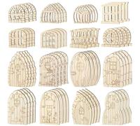 64 porte in legno per fate, porte da giardino per mini elfi, porte non verniciate, per feste di compleanno, matrimoni, decorazioni fai da te per giardino fatato