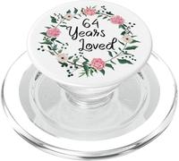 64 Years Loved Men Women Floral 64 Year Old 64th Birthday PopSockets PopGrip per MagSafe