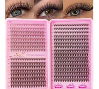 640/200 pezzi Set di extension per ciglie, ciglie sintetiche in visone misto 10D/20D/30D/40D/50D/60D, curvatura 0,07 mm, lunghezza 8-18 mm, include ciglie stile naturale e ciglie volume russo 3D, adat
