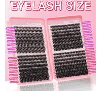640 pezzi di ciuffetti di ciglie a forma di D, 50D+60D+60D+80D di curvatura, lunghezza 8-16mm, estensioni di ciglie finte individuali per uno sguardo naturale, super spesse, intelligenti, ultra morbid