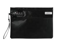 6400℉ - Borsa portadocumenti ignifuga con serratura, impermeabile, ignifuga, a 12 strati, per contanti, passaporti, oggetti di valore, 36 x 26 cm, colore: Nero