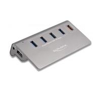 64182 4043619641826 DeLOCK Hub USB 10 Gbps con 4 porte USB tipo A + 1 porta di r