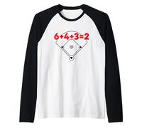 6432 Equazione matematica sul campo dei numeri di gioco doppio baseball Maglia con Maniche Raglan
