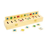 small foot 6494 wooden image sorting box, with 50 symbol plates, trains the reco