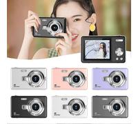 (64G Memory, Pink) Beginner Friendly 4k Digital Camera 16X Zoom Small Photography Camera Birthday Present