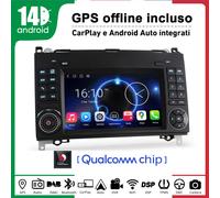 64G Qualcomm Autoradio CarPlay Mercedes Vito W639 A/B Class W169 W245 VW Crafter