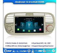 64GB 8-Core Android 14 Autoradio Fiat 500 500C 500S 500E GPS Carplay DAB+DSP DVR