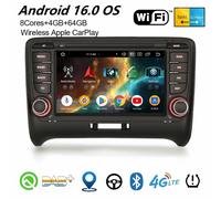 64GB 8-Core Android 16 Autoradio Navi per Audi TT MK2 DAB+ CarPlay 4G CANBus USB