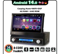 64GB Android 14 8-Core Autoradio CarPlay Universal 1DIN Navi WiFi Bluetooth GPS