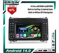 64GB Android 14 Autoradio DAB+ Wifi Mercedes A/B Klasse W169 W245 Sprinter Viano