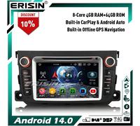 64GB Android 14 Autoradio DVD GPS per Mercedes-Benz Smart Fortwo CarPlay WiFi BT