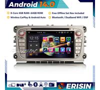 64GB Android 14 Autoradio GPS DAB+ CarPlay Wifi Ford Mondeo Focus S/C-Max Galaxy