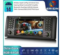 64GB Android 14 Autoradio GPS per BMW 5 Series E39 DAB+ CarPlay RDS FM USB BT 4G