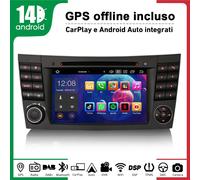 64GB Android 14 Autoradio Mercedes W211 W219 CarPlay Navigatore GPS DVD