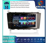 64GB Android 14 Autoradio Navi GPS DAB+CarPlay Mercedes Classe CLC/G/C W203 W463