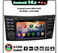 Android 14 Carplay Autoradio Mercedes E/CLS-Klasse W211 W219 W463 8 Core 4+64GB