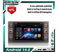 64GB Android 14 DAB+ Autoradio DVD Ford C/S-Max Galaxy Kuga Focus Transit Mondeo
