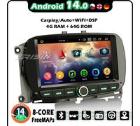 64GB Android 14 DAB+Autoradio NAVI CarPlay GPS Wifi DSP Fiat 500 500C 500S 500E