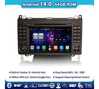 64GB Android 14 DVD Autoradio Carplay Mercedes Classe A W169 Vito W639 Sprinter