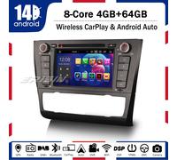 64GB Android 14 GPS Autoradio Carplay for BMW 1 Series E81 E82 E88 DVD OBD DAB+