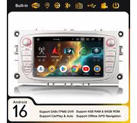 64GB Android 16 DAB+ Autoradio Navi Carplay USB Ford Mondeo Focus Galaxy S/C-Max