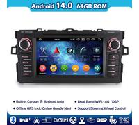 64GB Carplay Android 14 Autoradio GPS Toyota Auris E15 CD DVD WIFI Bluetooth 4G