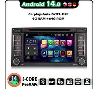 64GB CarPlay Android 14 Autoradio VW TOUAREG T5 Multivan GPS DAB+Navi DVD Radio