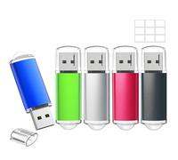 64GB Chiavetta USB 5 Pezzi Pen Drive 64GB WISEORANGE Metallo USB2.0 Unità Memoria USB per PC, Laptop,TV con Luce LED (5 colori)