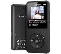64GB Lettore MP3 Bluetooth 5.3, AGPTEK MP3 Lettore con Altoparlanti Sportivo, Musicale HiFi Lossless Portatile, Radio FM/Registrazione, (Cuffie Non Incluse), Nero