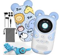 64GB Lettore MP3 per bambini Bluetooth 5.3 con altoparlante per cuffie Supporta radio FM, sveglia, registrazione con un solo tasto, funzione cronometro