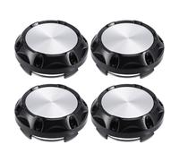 64mm Diametro 4 Clip Ruota Centro Mozzo Coperchi Argento Tono Nero - 4pz