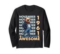 64th Birthday Bear Legends November 1961 64 Years Old Mens Maglia a Manica