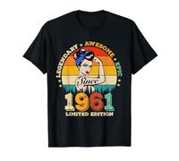 65 Anno Vecchia Donna Impressionante Leggenda dal 1961 Compleanno Vintage Maglietta con Stampa Grafica Economica, Uomo, Nero, L
