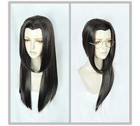 65 cm antico stile cinese capelli uomo guerriero lungo rettilineo marrone nero parrucca cosplay costume da spadaccino gioca parrucche per Halloween