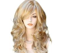 65 cm Sexy bionda dorata lunga grande miscela onda piena volume ricci parrucca ondulata con botto lungo donne ragazze caldo parrucca capelli piena s costume cosplay