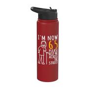 65° compleanno per lui, I'm Now 65 anni, Cool BDay Stainless Steel Insulated Water Bottle
