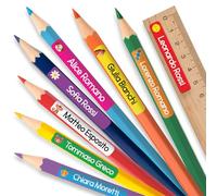 65 Etichette Adesive Personalizzate Scuola Elementare - Etichette Personalizzate Colorate per Materiale Scolastico - Nomi Adesivi Personalizzati Impermeabili (BLU)