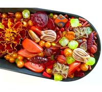 65 g mix di perle di vetro, Zanzibar, perline in vetro ceco, perline e perline assortments. Perline pressate, Matubo, Rocailles et al. Mixed Shapes and Size